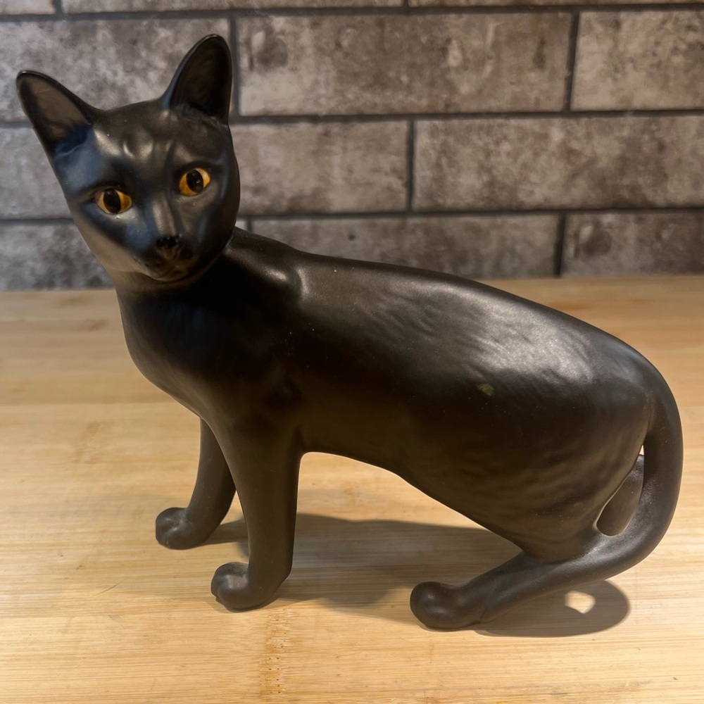 Vintage Beswick (England) Black Matte Standing Cat Figurine #1897